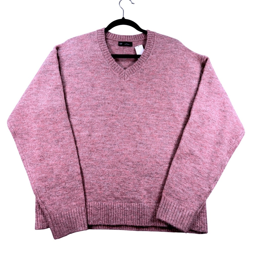 GAP V-Neck Sweater Alpaca Wool Blend Small Pink NWT Cozy Soft Girl‎